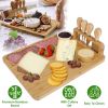 Bamboo Charcuterie Cheese Board Platter Board Serving Tray with Cutlery Set for Wedding Birthdays Christmas