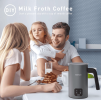 300W Multifunctional cold / hot milk foam 300ml Fully Automatic Milk Heater 360° rotating base SUS304 without BPA adjustable temperature and thickness